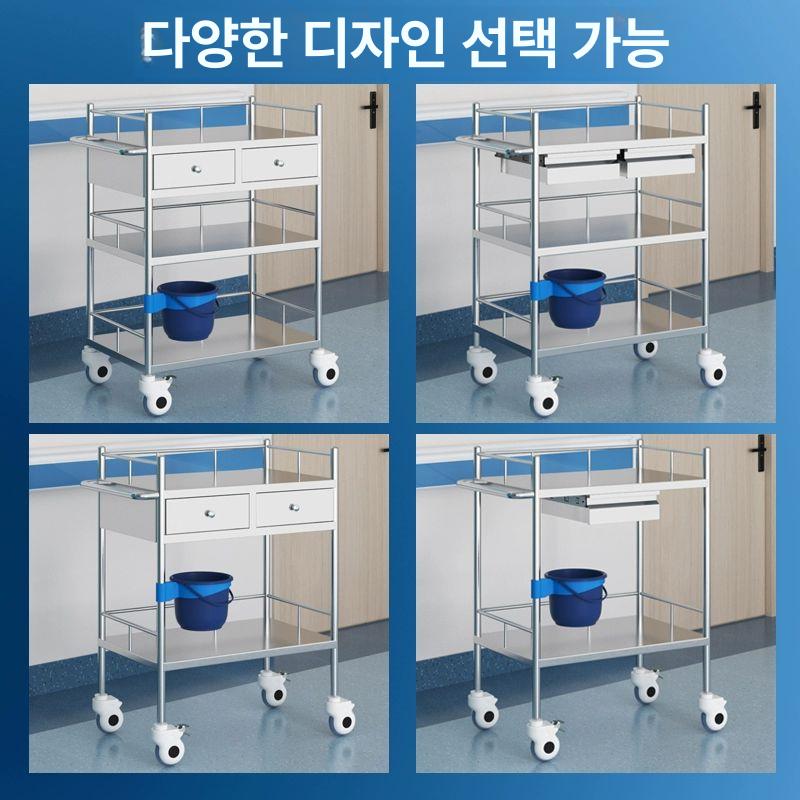 3단웨건 피부관리실 트레이 업소정리대 소형 서랍 원형 튜브 스몰 2칸 단일 서랍 - 상세 이미지 5