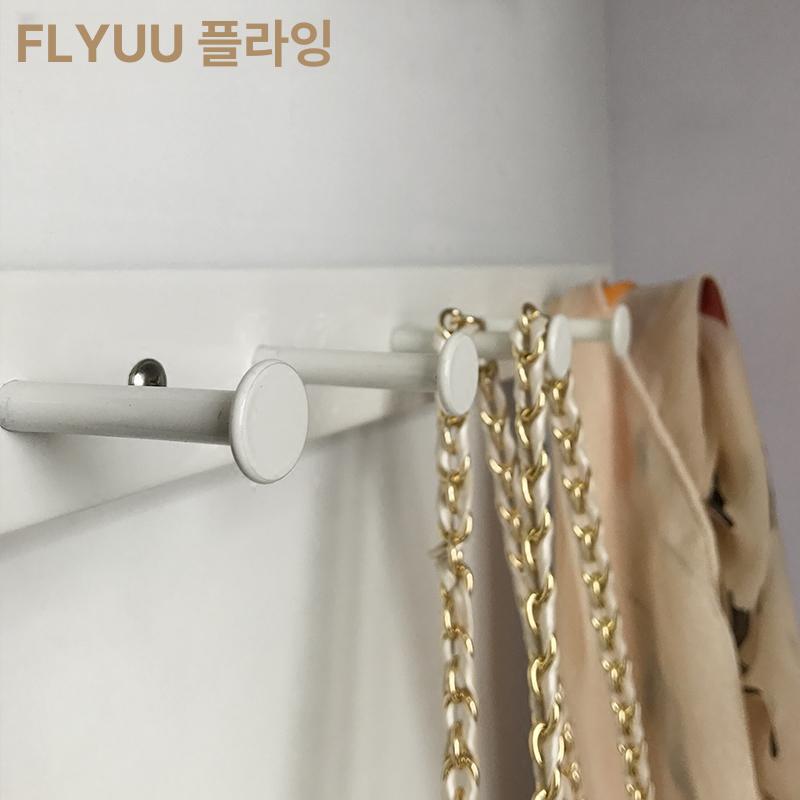 인출식옷걸이 슬라이딩 레일행거 공간활용 445mm 화이트 6개 후크 - 상세 이미지 5