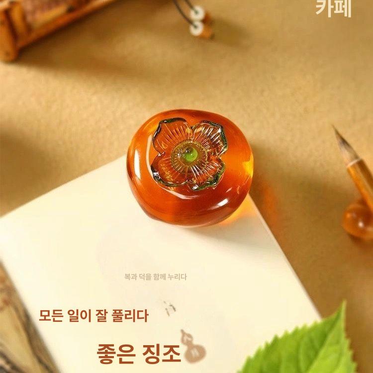 페이퍼 공예 유리 1개 문진 책 서예 감 땅콩 감 2개 - 상세 이미지 4