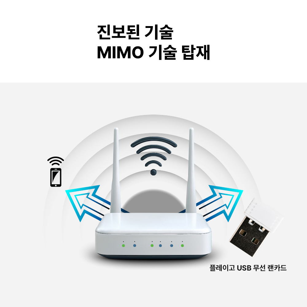플레이고 초슬림 고성능 USB 2.0 150Mbps 무선 랜카드 MIMO 2.4Ghz - 상세 이미지 2