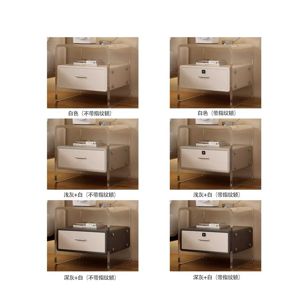 아크릴 협탁 거실 다용도 침실 용 사이드 잠금식 수납장 - 상세 이미지 5