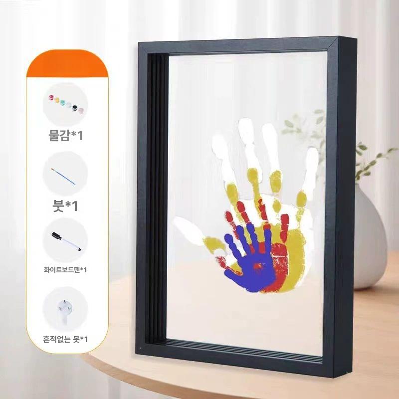 가족 손도장 커플 손바닥 세트 diy 손발조형물 액자 블랙 22.5x31.4cm - 상세 이미지 2