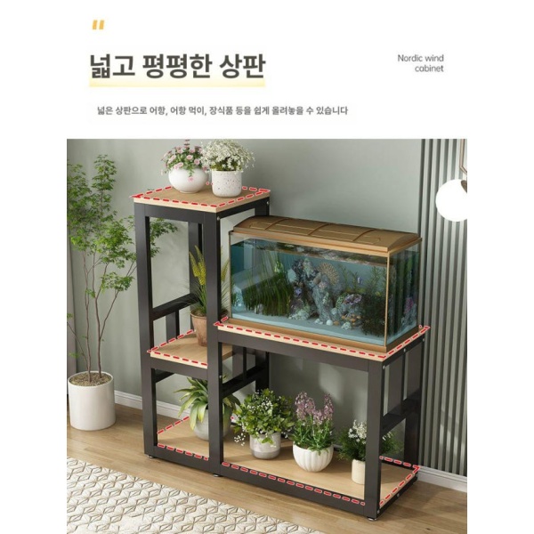 프리미엄 스탠드 수납형 블랙 프레임+화이트 50 x 30x70cm 조립식 캐비닛 수조 받침대 물고기 거치대 블랙 프레임+화이트 50 x 30x70cm - 상세 이미지 5