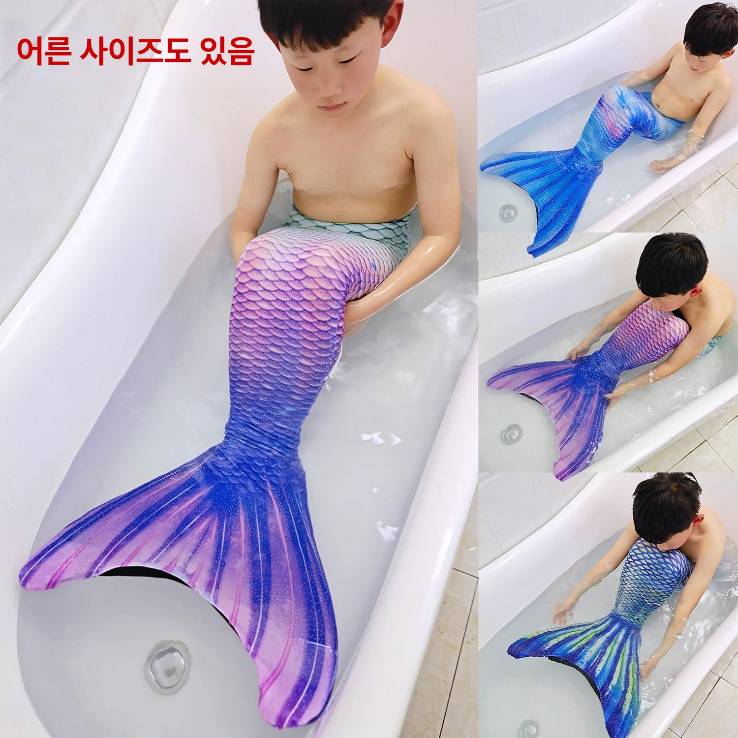 인어공주 코스프레 성인 코스튬 꼬리 파티 의상 할로윈 M7 남아 여아 성인용 어린이 S (키 100~110cm) - 상세 이미지 2