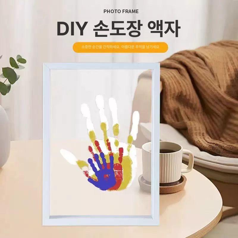 가족 손도장 커플 손바닥 세트 diy 손발조형물 액자 블랙 22.5x31.4cm - 상세 이미지 3
