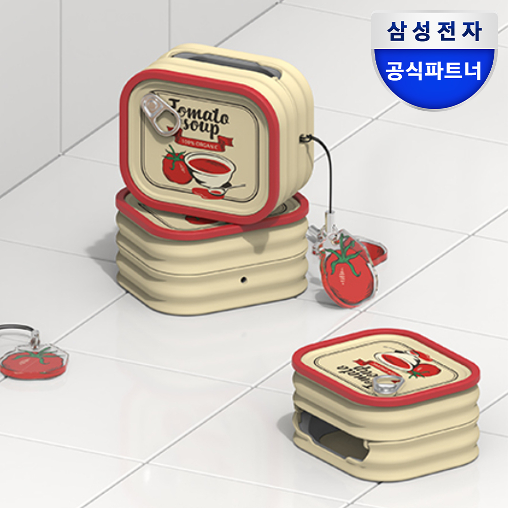 삼성 갤럭시 버즈4 버즈4프로 케이스 토마토 수프 통조림 커버 제품 이미지