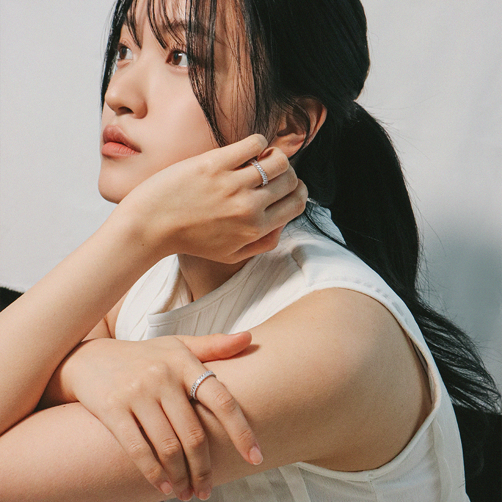 바게트컷 테니스반지 큐빅 가드링 반지 - 상세 이미지 5
