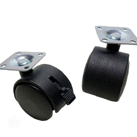 플레이트형 회전 캐스터 1p 브레이크 가구 의자 테이블 침대 선반 이동 바퀴