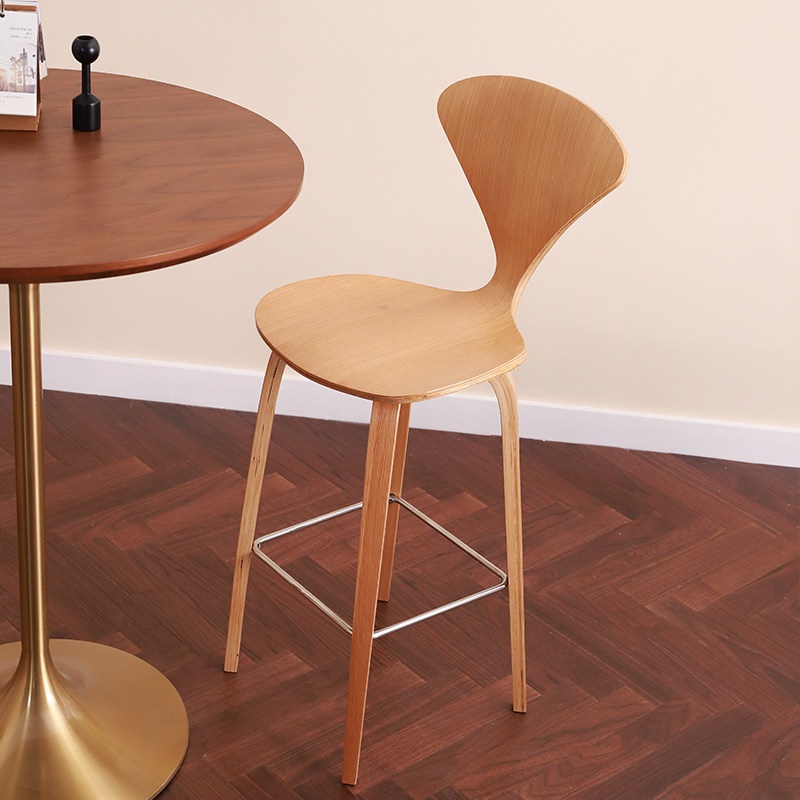 원목 홈바의자 북유럽 스타일 모던 디자인 세련된 감성 인테리어 곡목 등받이 원목다리 - 상세 이미지 4