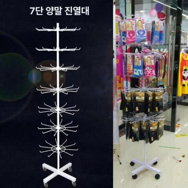 프리미엄 악세사리 목걸이 거치대 다용도 걸이대 귀걸이 디스플레이 5칸 두꺼운 블랙 높이 160cm 2단 일체형 회전 높이 41cm - 상세 이미지 4