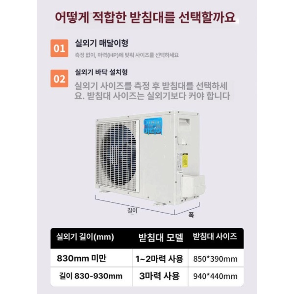 프리미엄 일체형 스테인리스 에어컨 실외기 받침대 물받이 거치대 트레이 1 2p 840 380 일체형 PP 플라스틱 1p 2m 815 - 상세 이미지 4