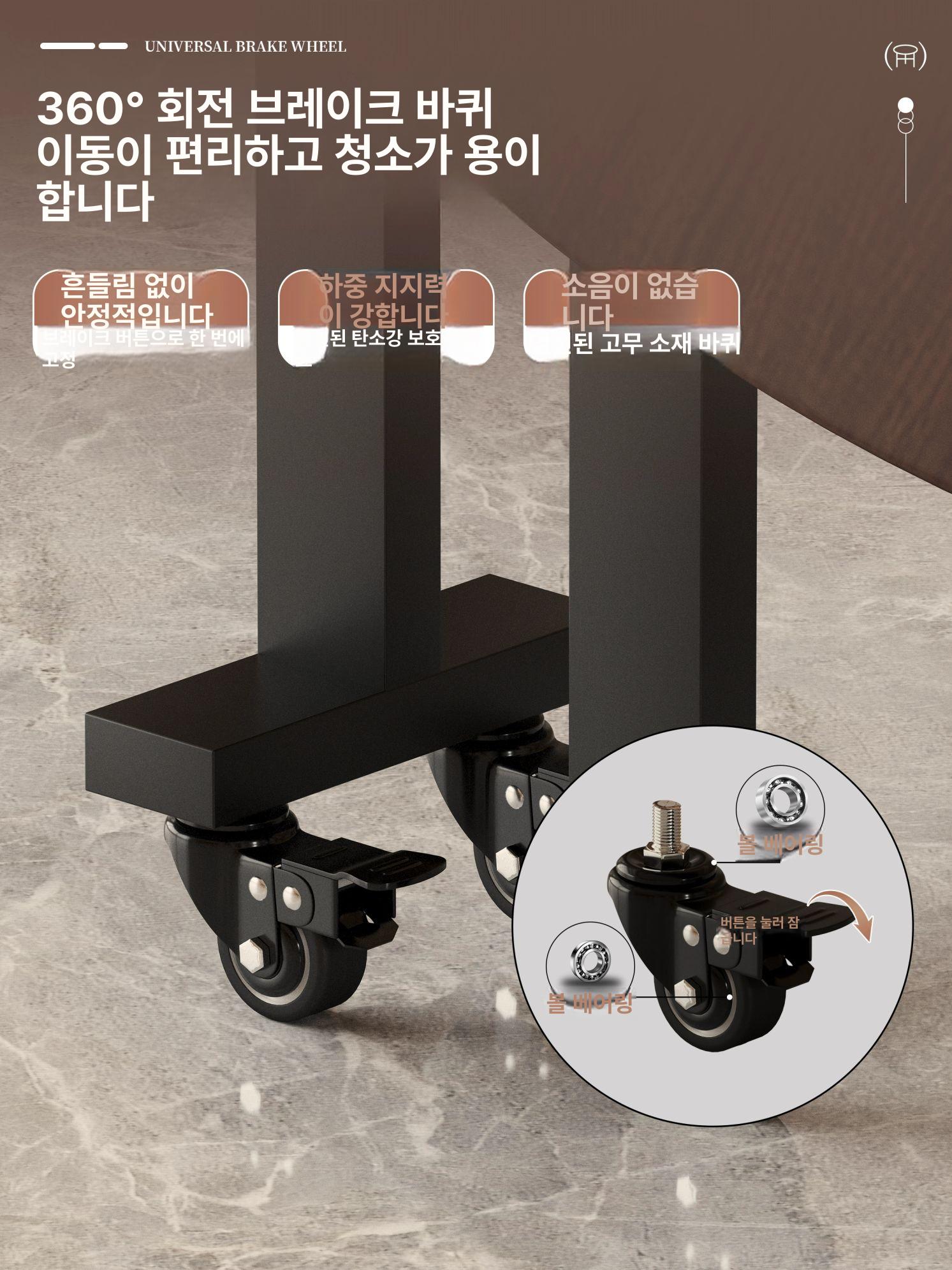 원형 접이식 탁자 대형 폴딩 테이블 이동식 간이 라운드 가정용 식탁 - 상세 이미지 4