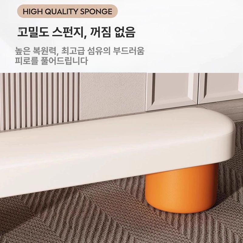 현관의자 신발장 옷가게 스툴벤치 북유럽 매장 인테리어 120cm베이지화이트+오렌지 - 상세 이미지 3