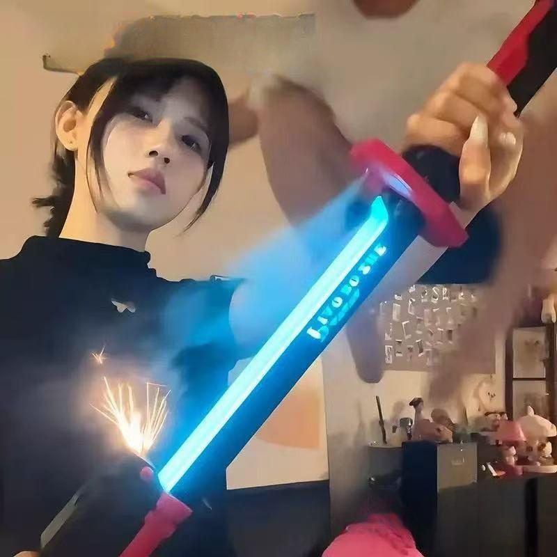 일륜도 사무라이 불꽃 광선검 스파크 소드 LED 코스프레 소품 20 블루 46cm - 상세 이미지 2