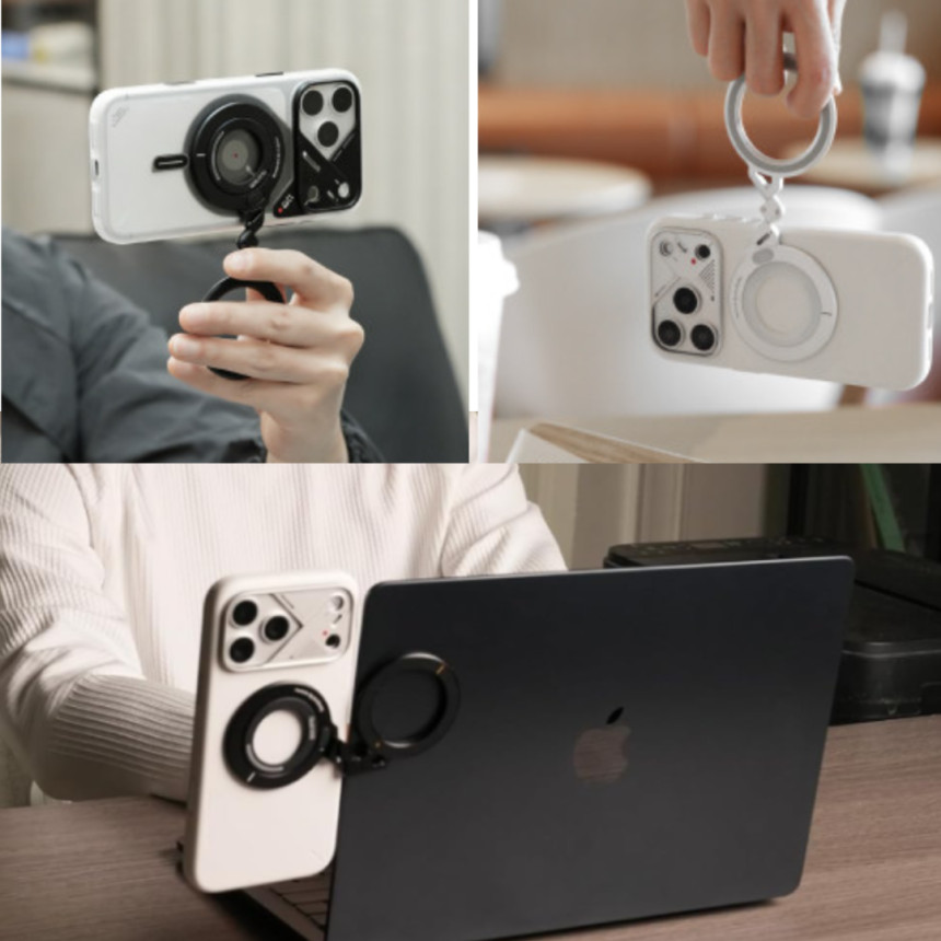 아울루무 AULUMU G09 인피니트 360도 맥세이프 스탠드 양면자석 그립 사진 4