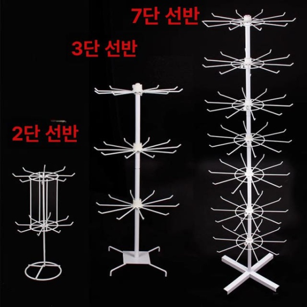 프리미엄 악세사리 목걸이 거치대 다용도 걸이대 귀걸이 디스플레이 5칸 두꺼운 블랙 높이 160cm 2단 일체형 회전 높이 41cm - 상세 이미지 2