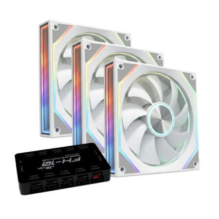 JBCNC X120 PRO 인피니티 ARGB PWM 컨트롤러/3팩, 화이트