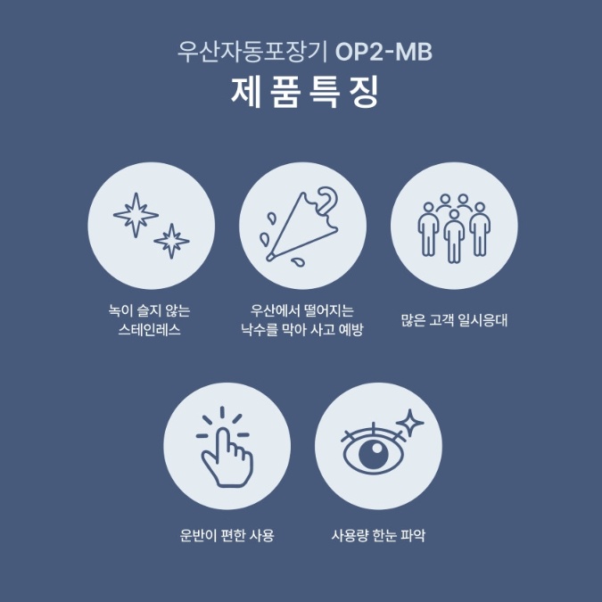 쇼핑몰출입구 2구 우산자동포장기 국산 스테인레스 우산비닐포장기 - 상세 이미지 4
