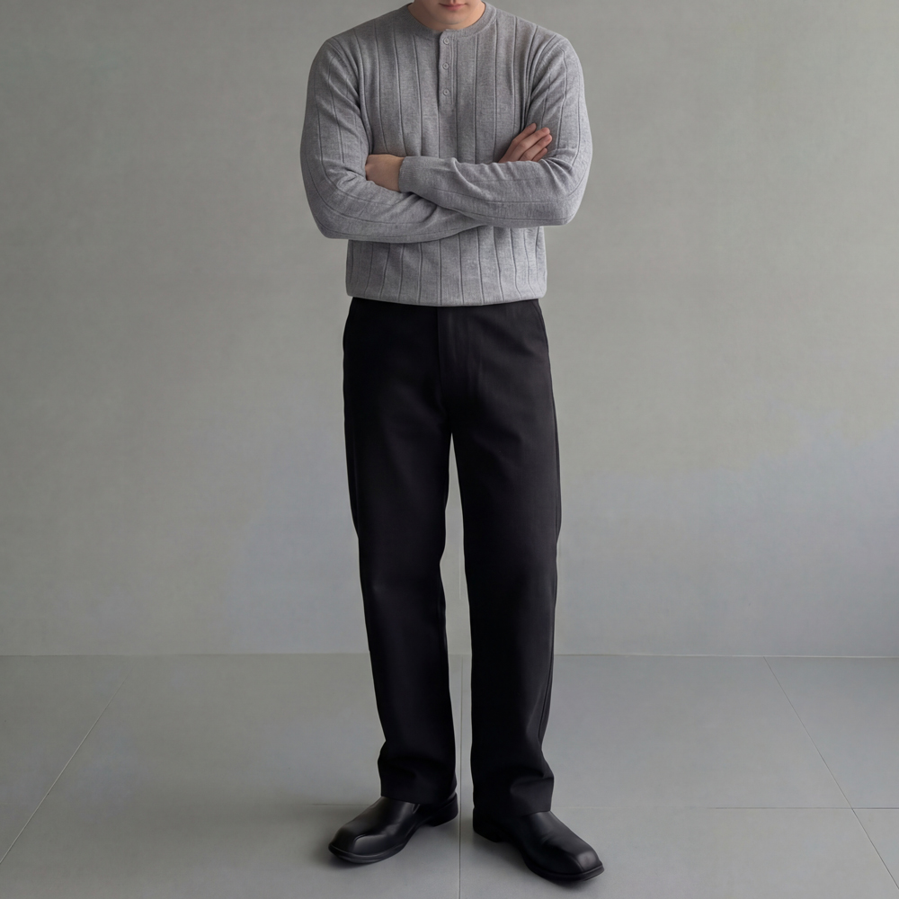 남자와이드청바지 남자밴딩청바지 흑청데님 테이퍼드데님 이미지 8