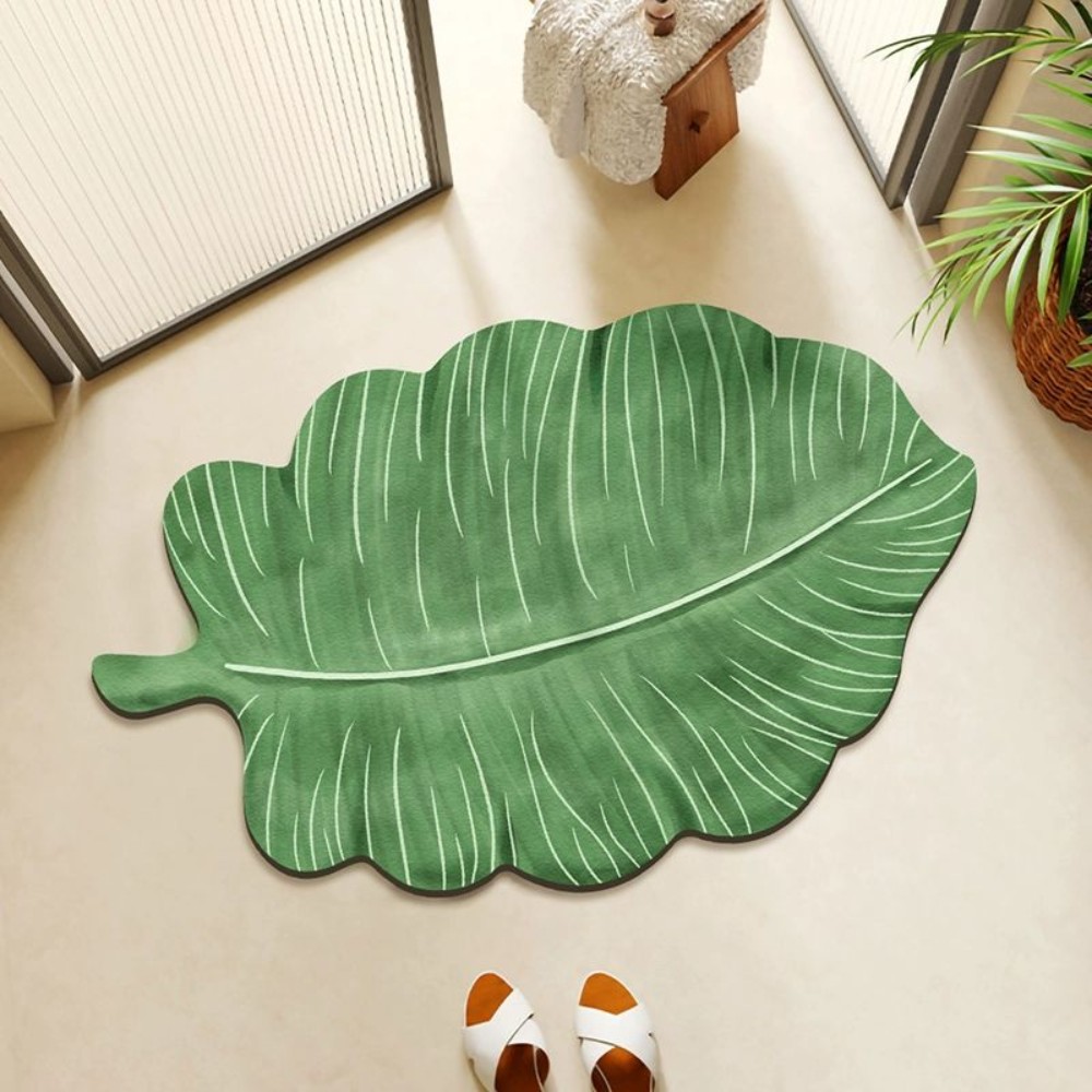 규죠토 화장실 꽃밭 욕실 현관 잎사귀 흡수 바닥 발매트 미끄럼방지 건조 A 40x60cm - 상품 이미지