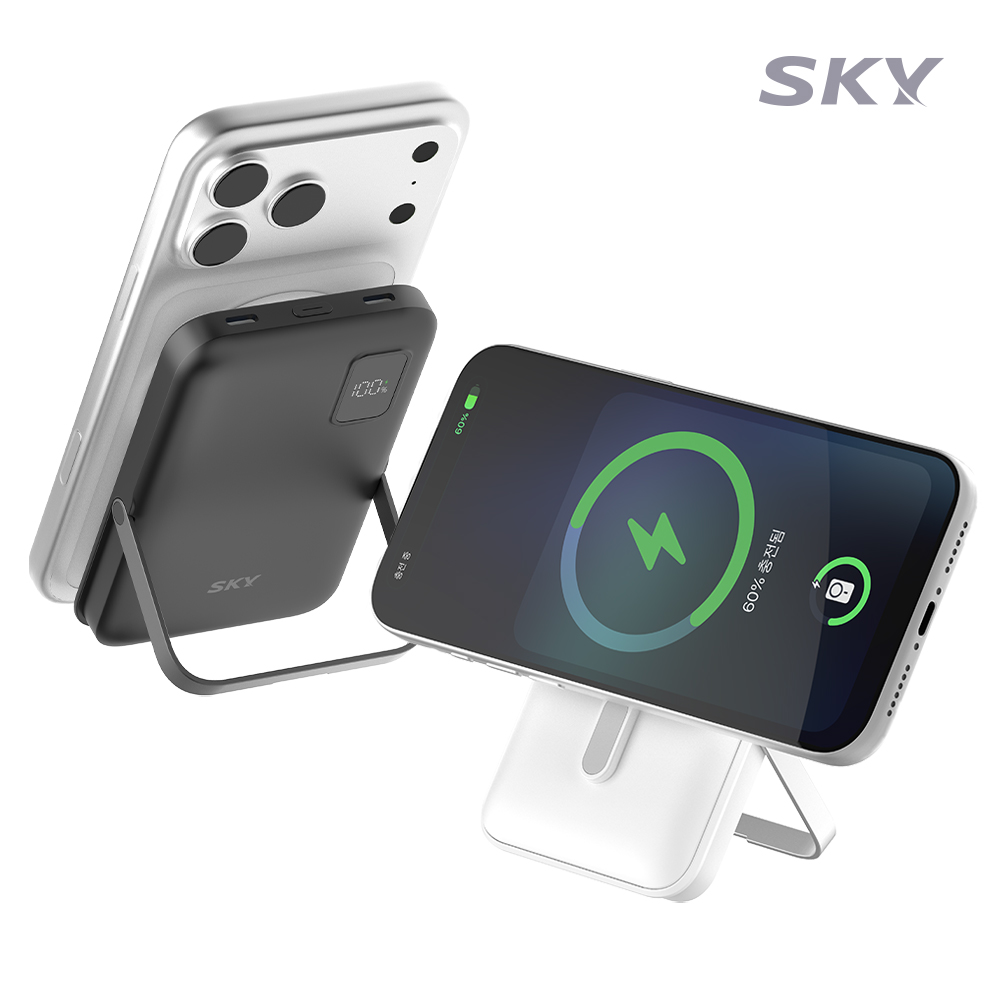 스카이 필 솔리드 맥세이프 10000mAh PD20W 반고체 보조배터리 블랙 - 상세 이미지 3
