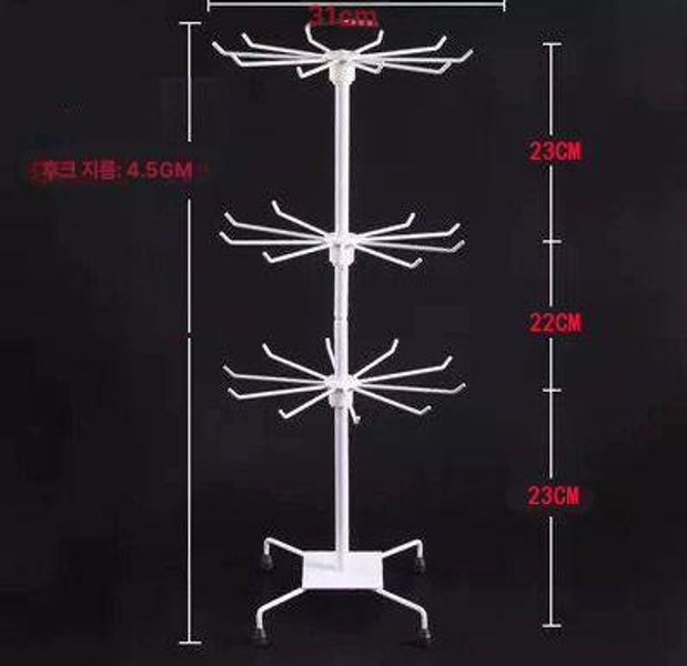키링거치대 매장 액세서리 X자형 34cm 진열대 34cm X자형 받침대 블랙 회전 - 상세 이미지 4