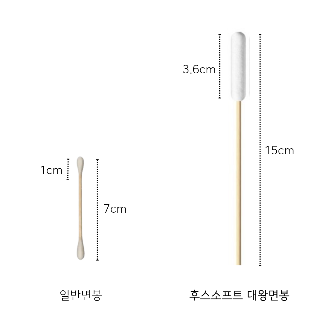 왕면봉, 부케면봉 1위 제품 후스소프트 결혼식 신부 부케 면봉 반려동물 두피 스케일링 왕면봉 50개입, 2개 - 상세 이미지 5