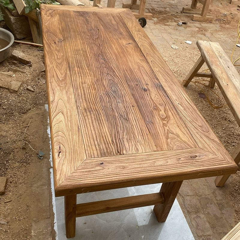 원목 벤치 긴의자 느릅 고재 나무 빈티지 스툴 상판+사각다리 120 x 60x75 높이 기타 구조 조립 필요 - 상세 이미지 2