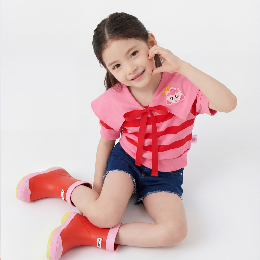 티니핑 여아 빅카라 스트라이프 5부 반팔티 하츄핑 티셔츠 - 상세 이미지 3