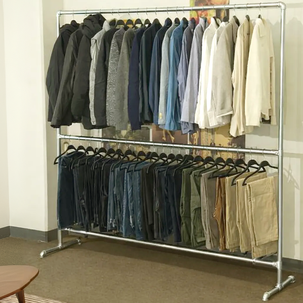 파워행거 철제 2단 파이프 이동식튼튼한 행거 스탠드옷걸이 1.2x1.8