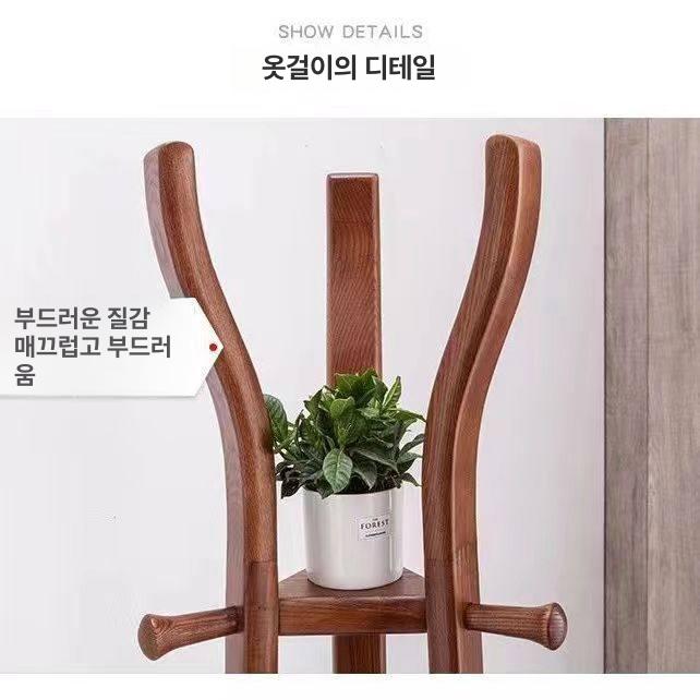원목행거 우드 스탠드형 원목 옷걸이 우드행거 조립식 드레스룸 수납 - 상세 이미지 4
