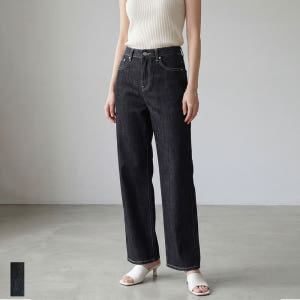 여성 청바지 일자 하이웨스트 생지 인밴딩 키작녀 블랙 블루 빅사이즈 착용 후기 | 사이즈/핏 총정리 - 상품 이미지 1