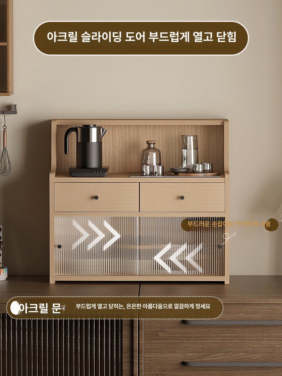 싱크대위수납장 미니찬장 그릇장 서랍장 엔틱 홈카페꾸미기 화이트 60cm - 상세 이미지 4