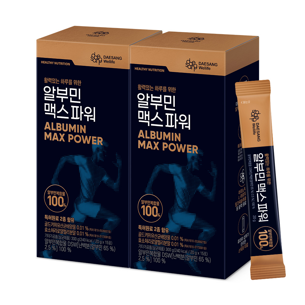 웰라이프 알부민 맥스 파워 15포, 2개 - 상품 이미지