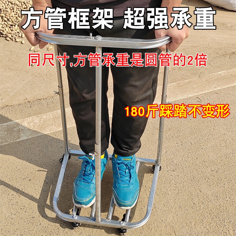 분리수거 포대 걸이 재활용 봉투 거치대 수거함 자루 프레임 바퀴 카트용 수거거치대 거치대 아연도금 4륜 - 상세 이미지 4