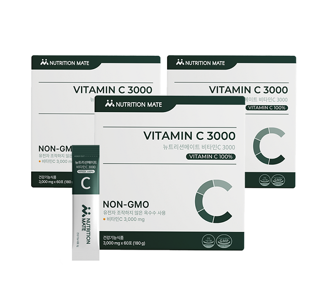 뉴트리션메이트 비타민c 3000 NONGMO 비타민씨 3000mg 60포 3개 180포 6개월분 - 상품 이미지