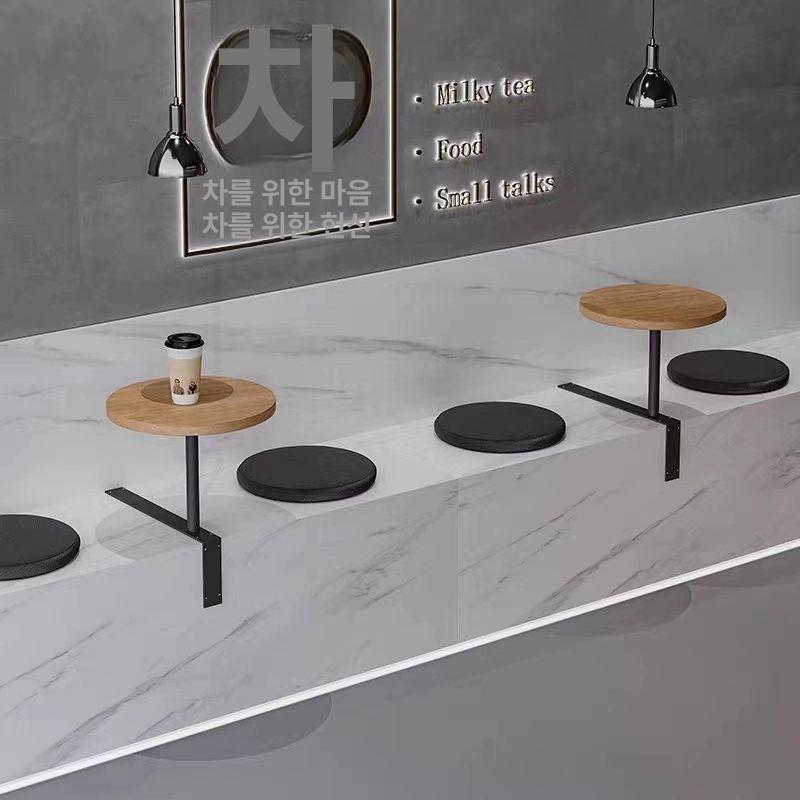 카페 붙박이 의자 테이블 벽쇼파 벽부착 대기실 높이 스틸 편안한 미니 디자인 - 상세 이미지 2