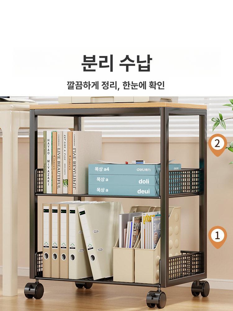 셋톱박스 수납장 공유기 모던 세로형 테이블형 조명 블랙 블랙 3단 이동식 - 상세 이미지 2
