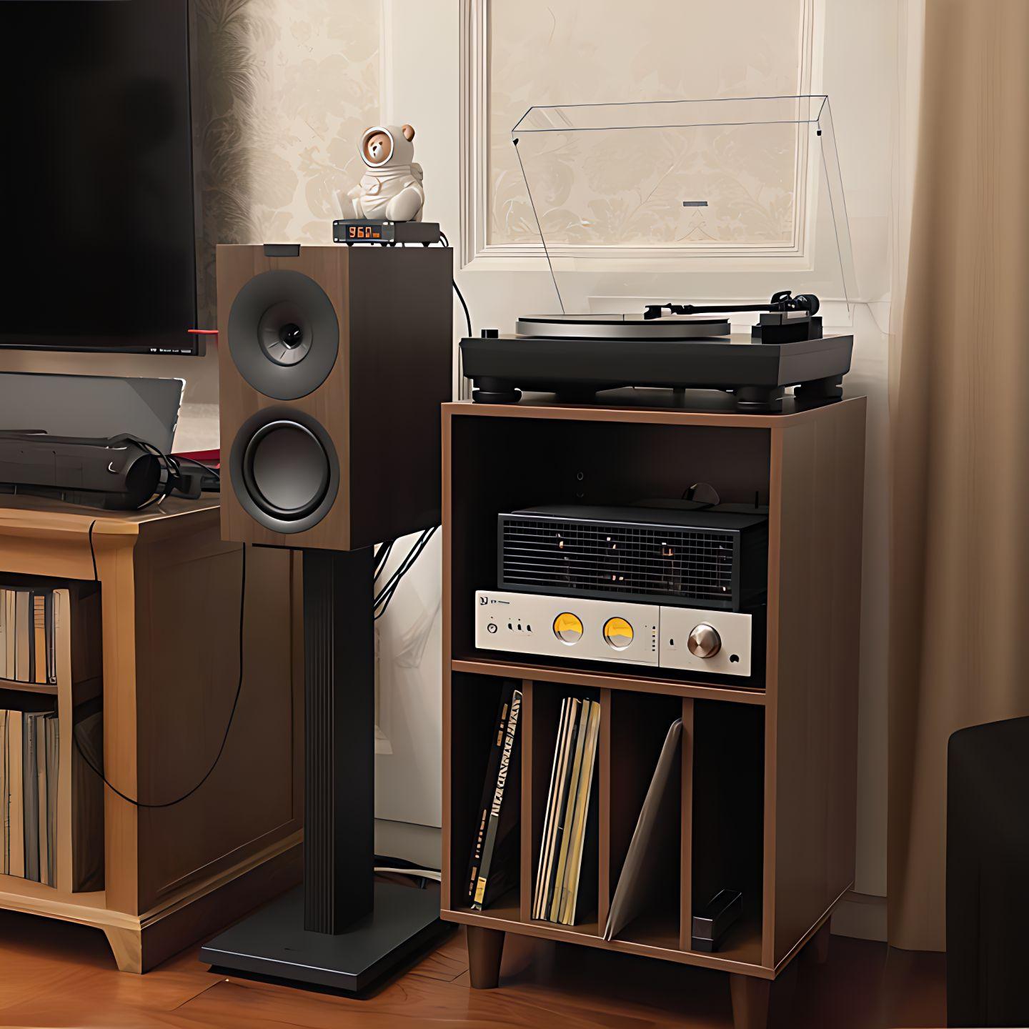 lp 장식장 턴테이블 선반 레코드 보관 책장 거치대 cd 정리 보관함 우드 원목 인테리어 - 상세 이미지 2