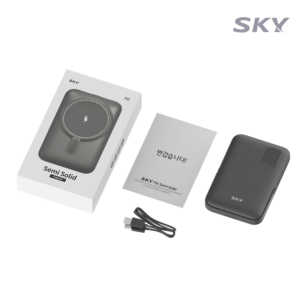 스카이 필 솔리드 맥세이프 10000mAh PD20W 반고체 보조배터리 블랙 이미지 6