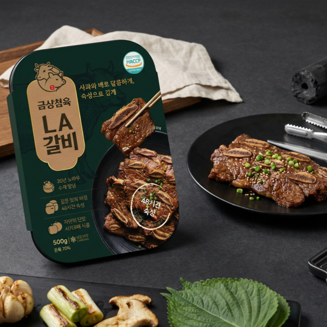 양념LA갈비 48시간 과일숙성 손질 지방제거 구이용 금상첨육 500g, 1개 - 상품 이미지