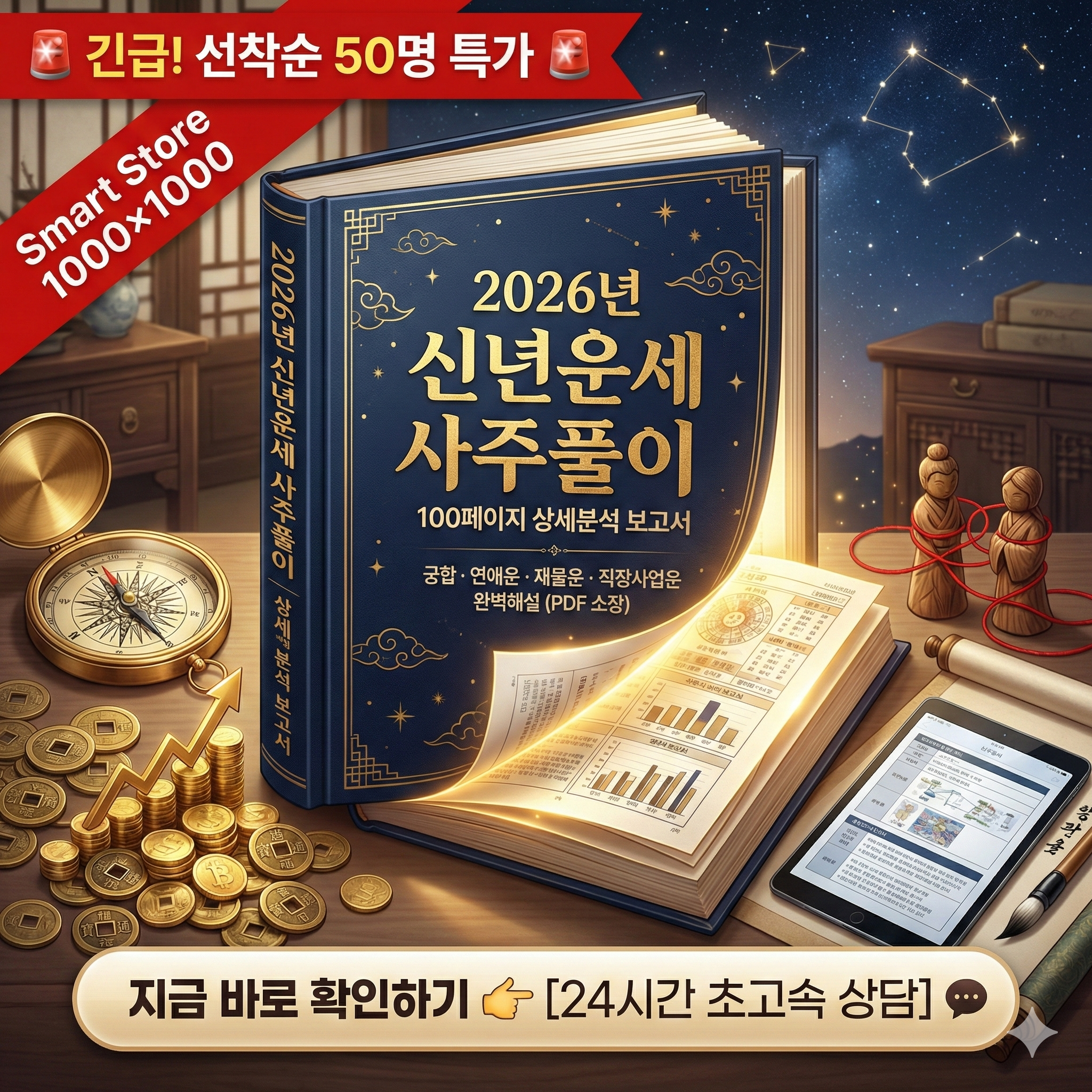 소장용 신년운세 사주풀이 궁합 연애운 재물운 직장인 사업운 취업 평생운세 - 상품 이미지