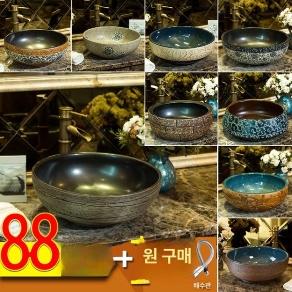 럭셔리 천연석 인테리어 세면대 돌 화장실 보트형 얇은 직선 도트 단일 시린넨 작은 시린넨 도트 단일 세면대 - 상세 이미지 4