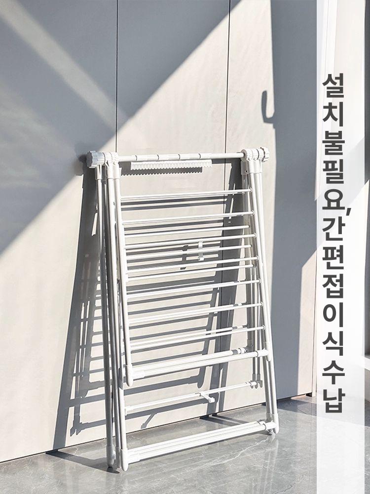 3단 양날개 빨래건조대 셔츠 걸이 행거봉 상단 소형 91cm 대형 - 상세 이미지 4