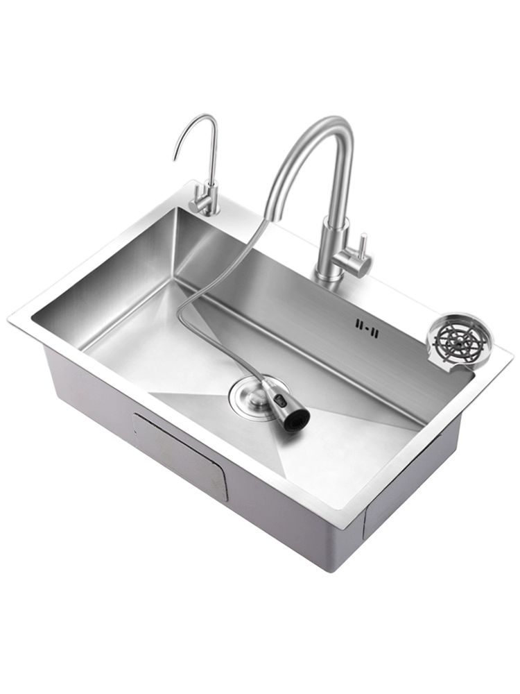 스텐 사각볼 싱크볼 세트 씽크볼 대배수구 수전포함 주방 45 40 맨홀 + 배수구 소형1 - 2인용 - 상세 이미지 5