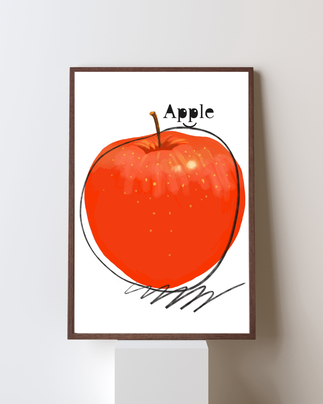 씨솔아틀리에 레드 Apple 생기그림 풍수사과 아트프린트 A4/A3/A2/A1 - 상품 이미지