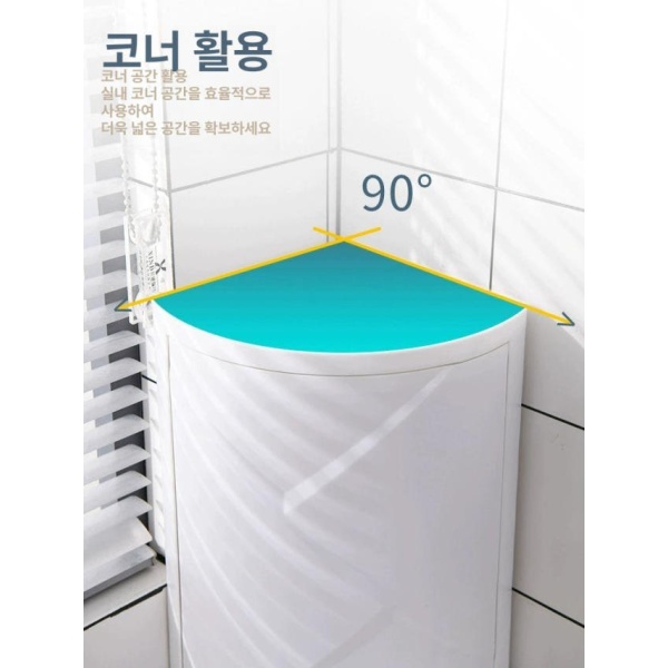모던 욕실 코너 다용도 수납장 틈새 확장 3단 벽걸이형 선반 수건 노르딕그레이 단층 노르딕화이트 벽걸이형 - 상세 이미지 4
