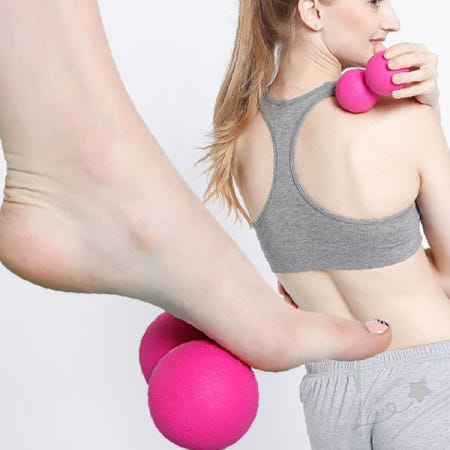 허벅지 종아리 등 근육 이완 땅콩 모양 실리콘 마사지 도구 셀프 지압 운동 후