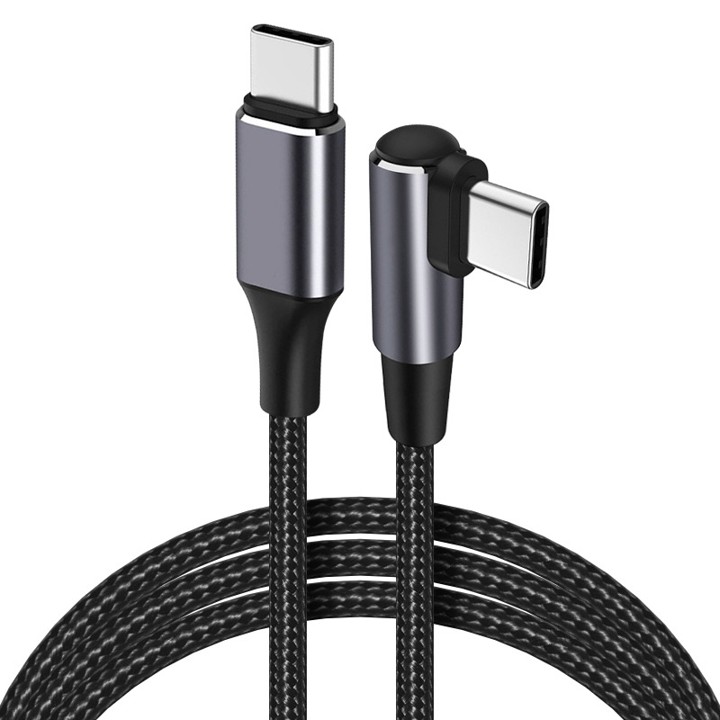 ㄱ자 CtoC 카플레이 케이블 100W 5A PD C타입 안드로이드오토 1m, 1개 - 상품 이미지