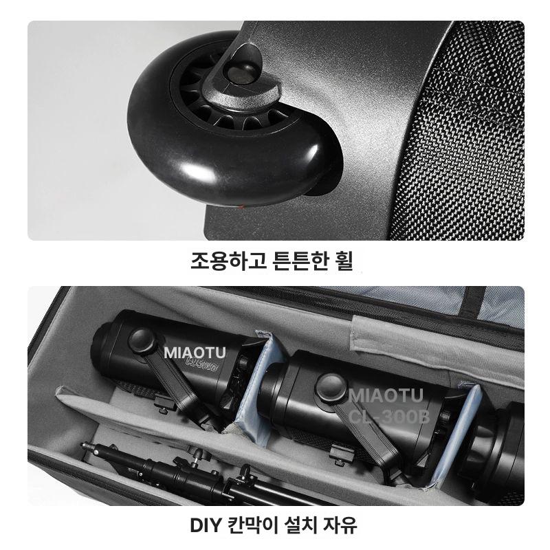 카메라 스탠드 가방 트롤리 캐리어 장비 운반 삼각대 대형 103 x 35x28cm - 상세 이미지 5